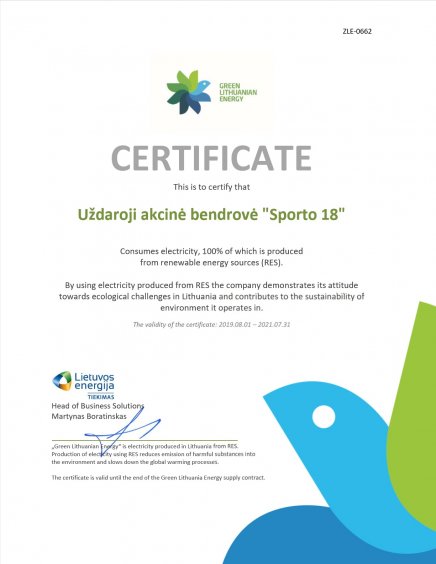 Green energy certificate